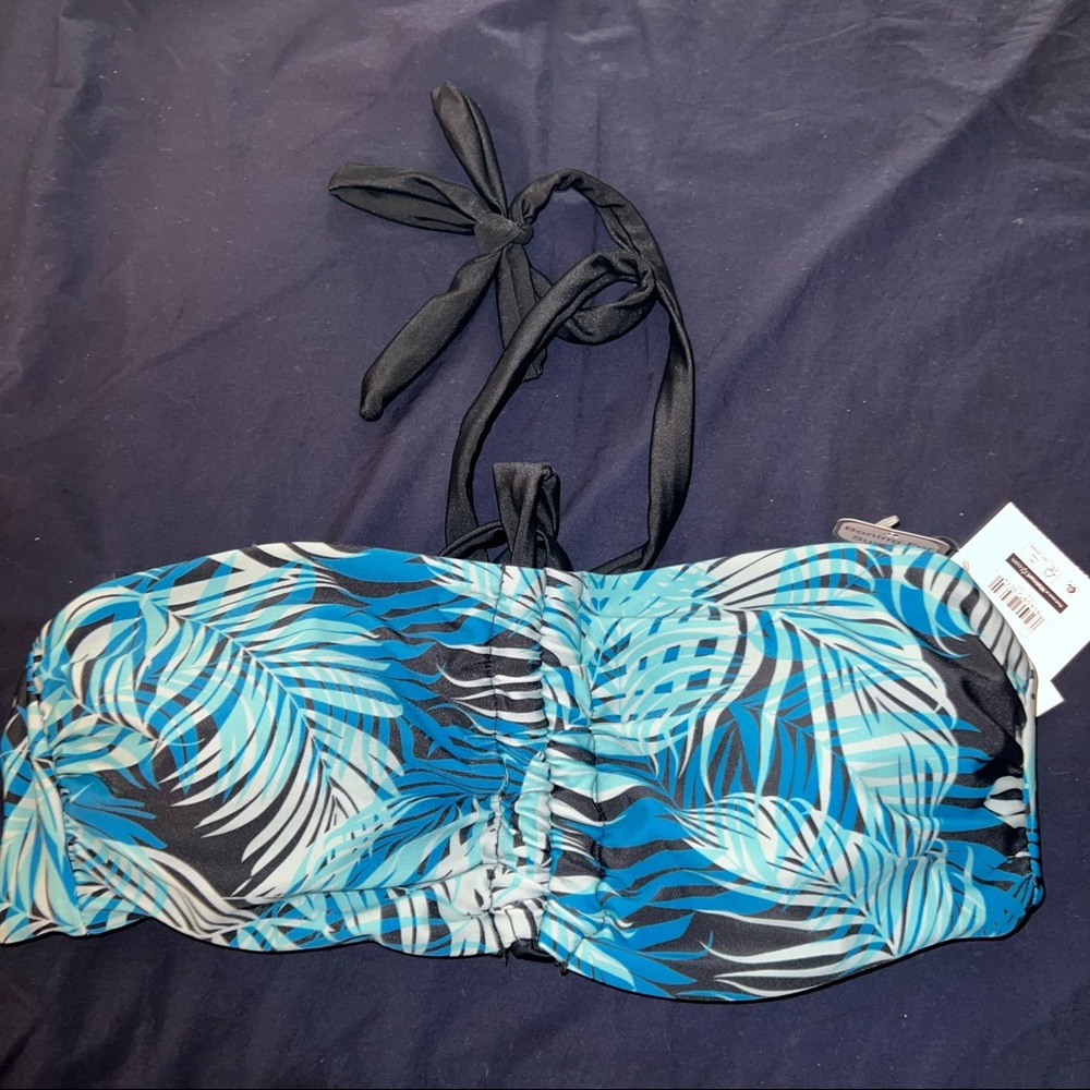 Time & Tru Bandeau Halter Top Bikini Top Swim Suit Small 4 6 NWT
